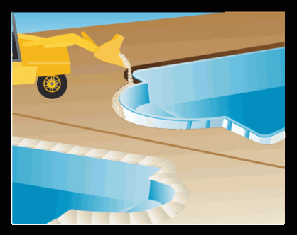 Proceso de instalación de piscina prefabricada de poliéster - paso 4